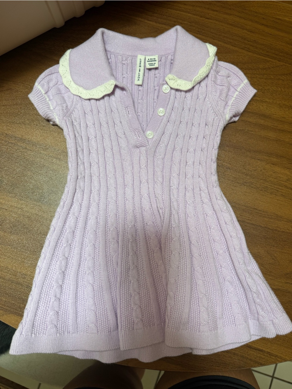 Janie and Jack Lilac Cable Knit Sweater